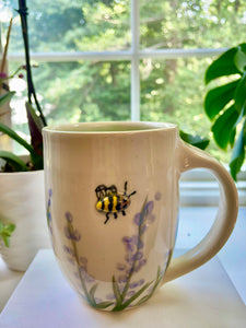 Hand Painted Whimsical Bee  Mug