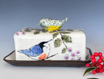 PREORDER ONLY - Hand Painted Whimsical Birds Butter Dish