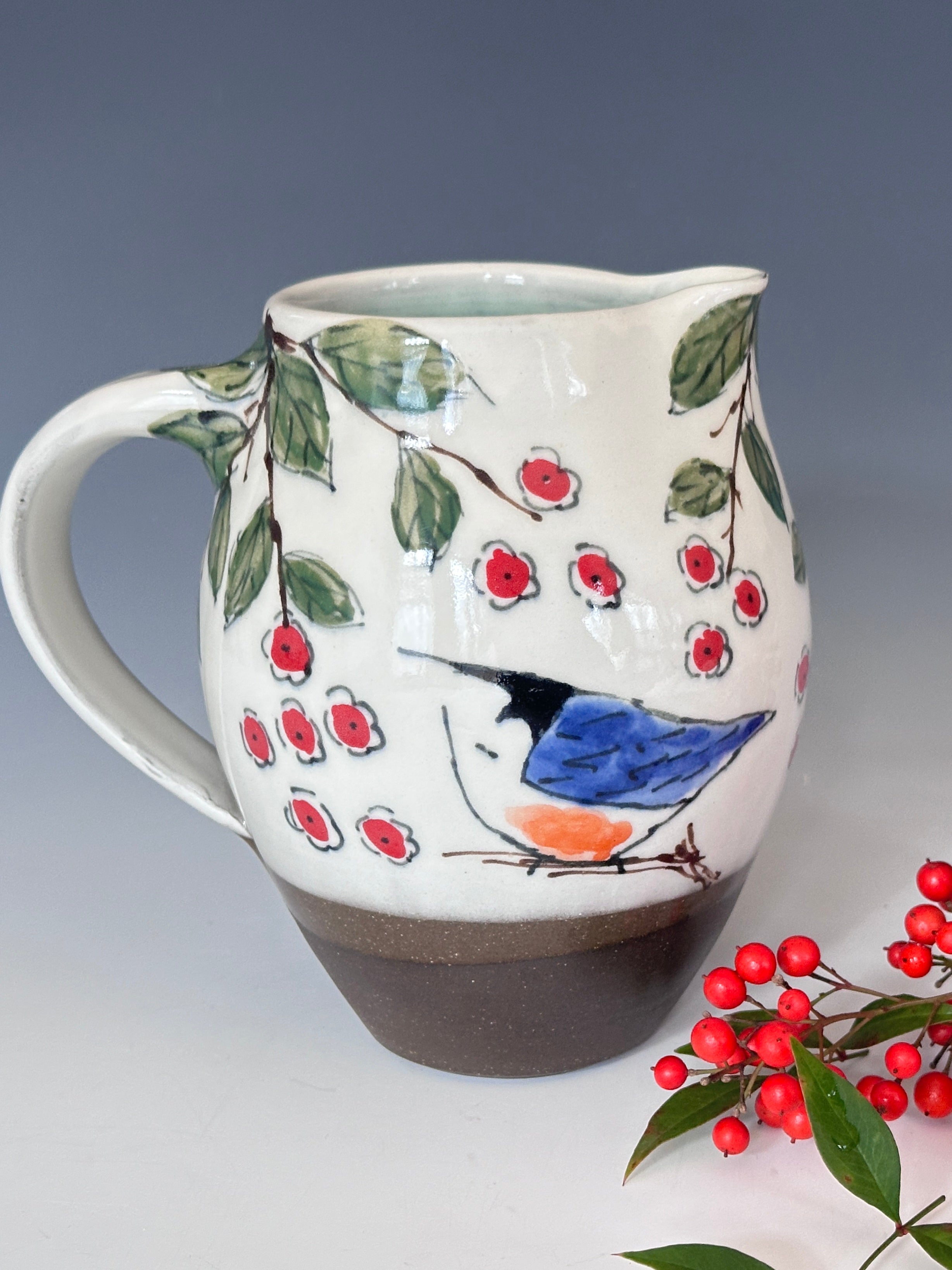 Hand Painted Whimsical Pitcher