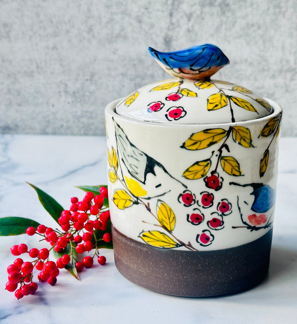 Hand Painted Storage Jar