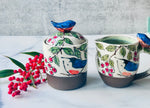 Hand Painted Sugar Jar and Creamer Set