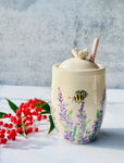 Hand Painted Lavender Honey Jar