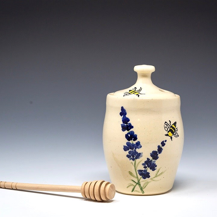 Hand Painted Lavender Honey Jar