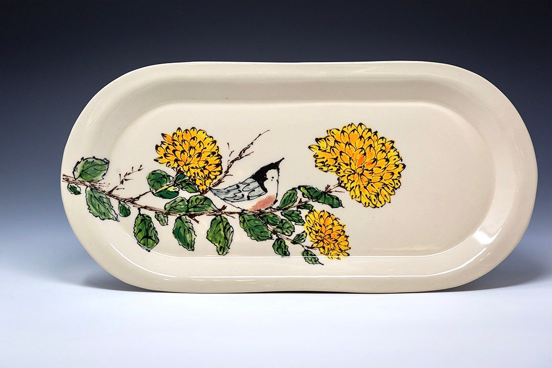 Hand Painted Large Serving Platter